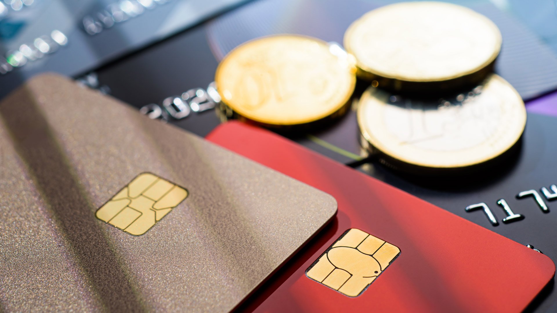 credit cards and coins